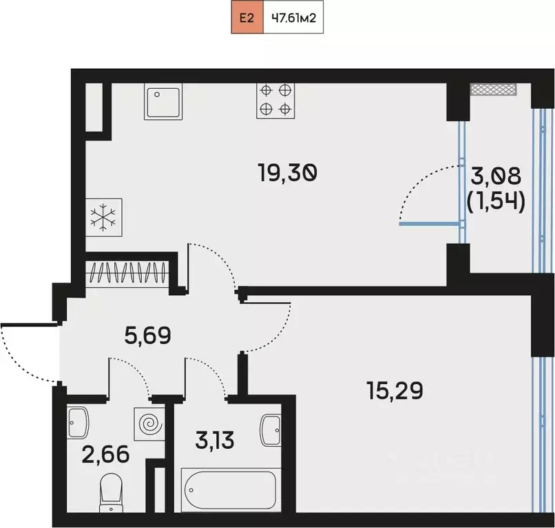 1-к кв. Санкт-Петербург 7-я Васильевского острова линия, 84 (47.72 м) - Фото 0
