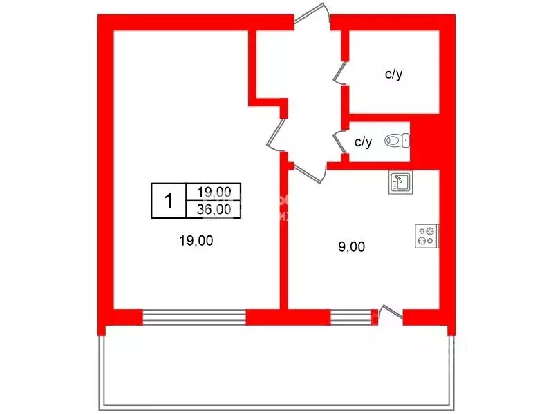 1-к кв. Санкт-Петербург Пулковское ш., 20к4 (36.0 м) - Фото 2
