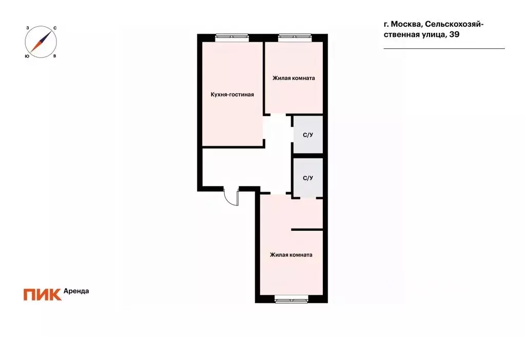 2-к кв. Москва Сельскохозяйственная ул., 39 (78.3 м) - Фото 2