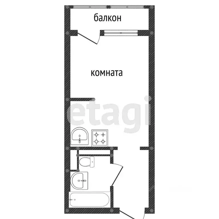 1-к кв. Ростовская область, Ростов-на-Дону ул. Еременко, 94 (38.0 м) - Фото 1