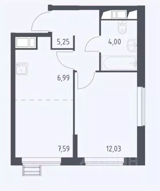 1-к кв. Москва Кокошкино дп, ул. Стожарова, 9 (36.0 м) - Фото 1