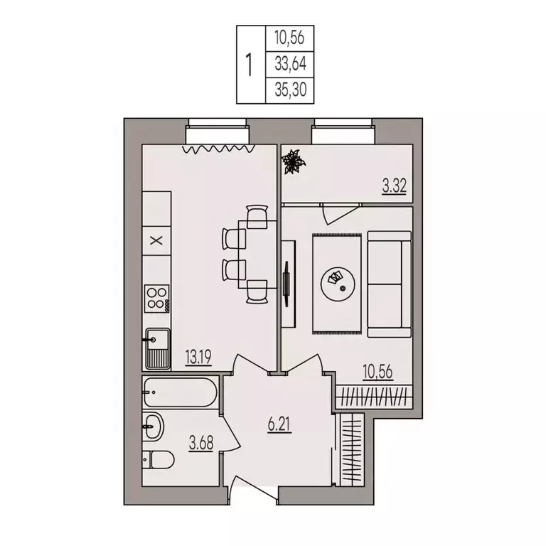 1-к кв. Волгоградская область, Волгоград ул. Землячки, 84/7 (35.3 м) - Фото 1