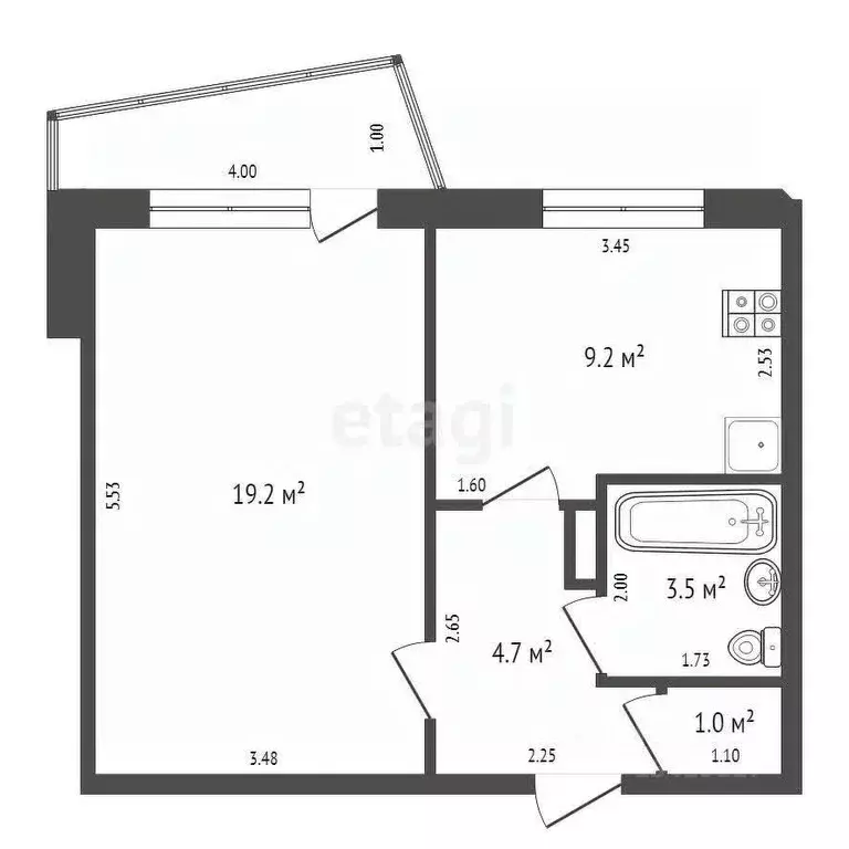 1-к кв. Брянская область, Брянск Орловская ул., 30 (38.6 м) - Фото 1