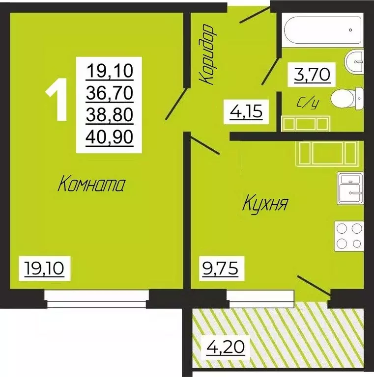 1-к кв. Смоленская область, Смоленск ул. Филатова, 3 (40.9 м) - Фото 0