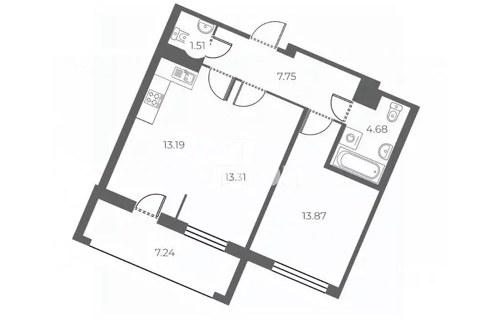 2-к кв. Санкт-Петербург ш. Суздальское, 8 (56.52 м) - Фото 1