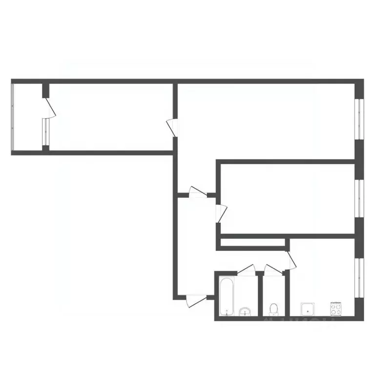 3-к кв. Тюменская область, Тюмень Авторемонтная ул., 21 (59.1 м) - Фото 1