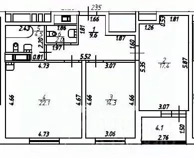 2-к кв. Санкт-Петербург просп. Энергетиков, 2к1 (74.0 м) - Фото 1