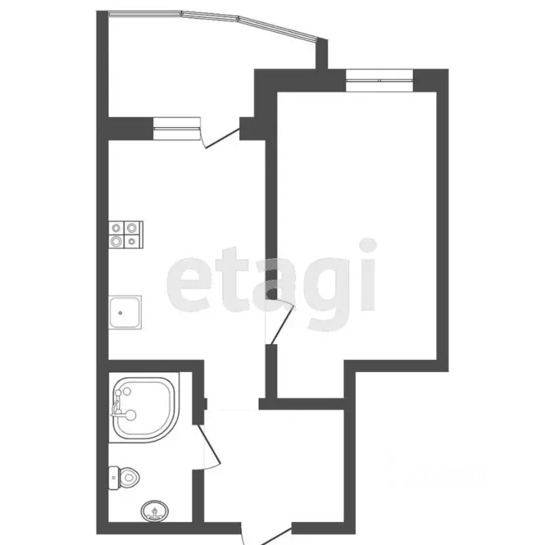 1-к кв. Тюменская область, Тюмень ул. Бориса Житкова, 7к1 (39.9 м) - Фото 2