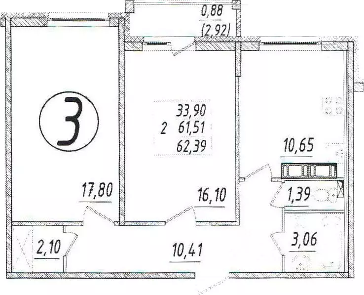 2-к кв. Ленинградская область, Всеволожский район, Кузьмоловский пгт ... - Фото 1