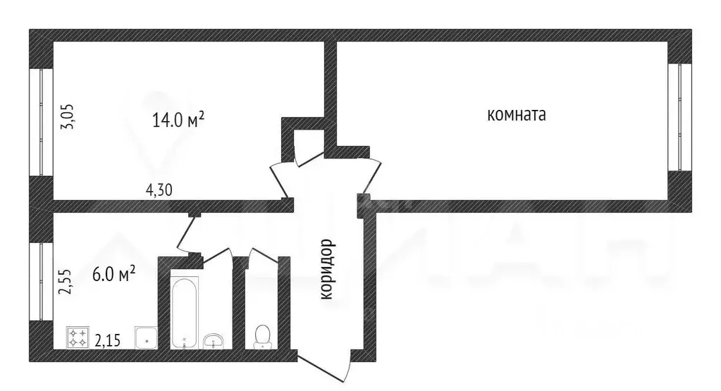2-к кв. Саратовская область, Балаково ул. Ленина, 111 (48.0 м) - Фото 1