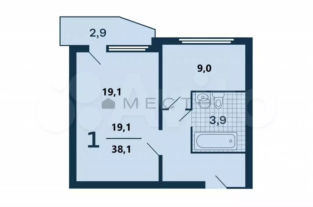 1-к. квартира, 40 м, 11/17 эт. - Фото 0