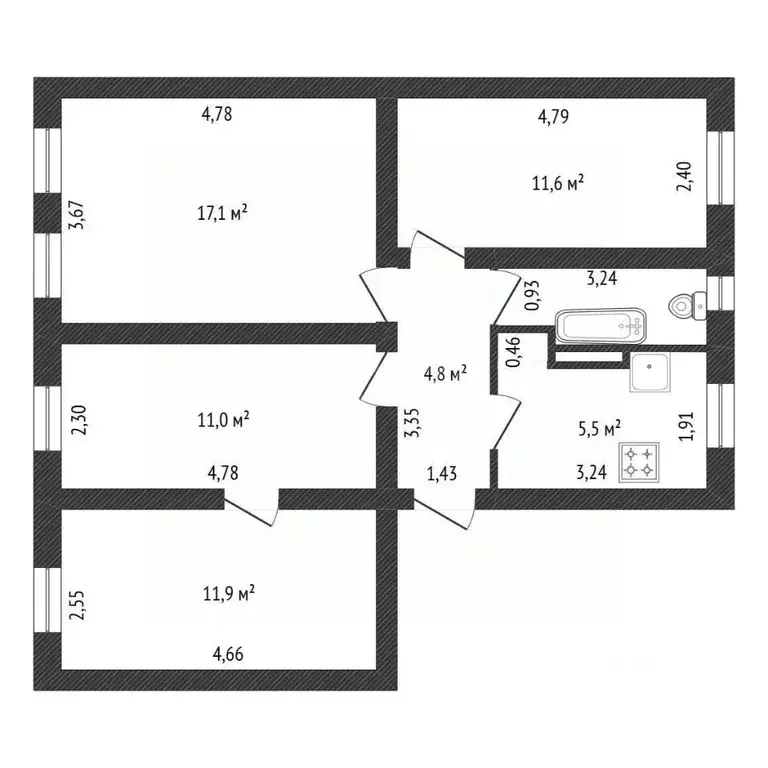 Комната Башкортостан, Уфа ул. Электрификации, 54/2 (17.1 м) - Фото 2