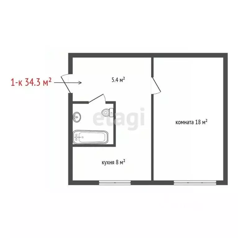 1-к кв. Свердловская область, Богданович муниципальный округ, с. ... - Фото 2