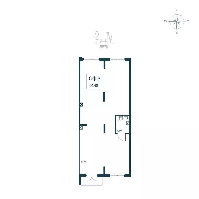 Помещение свободного назначения (91.48 м) - Фото 2