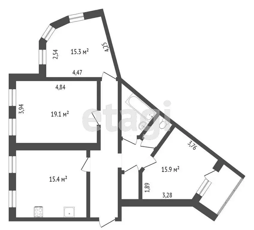 3-комнатная квартира: Ярославль, 2-я Мельничная улица, 37А (89.5 м) - Фото 0