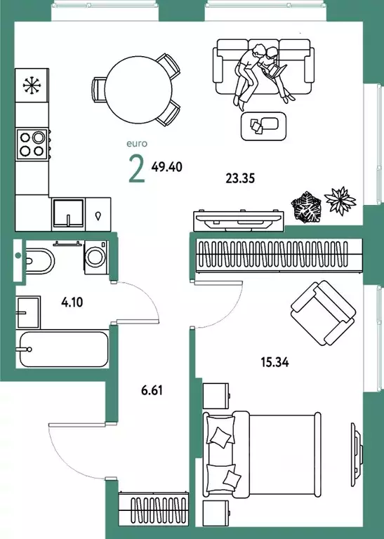 2-к кв. Московская область, Мытищи Страна.Парковая жилой комплекс ... - Фото 1