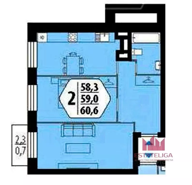 2-к кв. Москва Березовая аллея, 19к1 (57.5 м) - Фото 2
