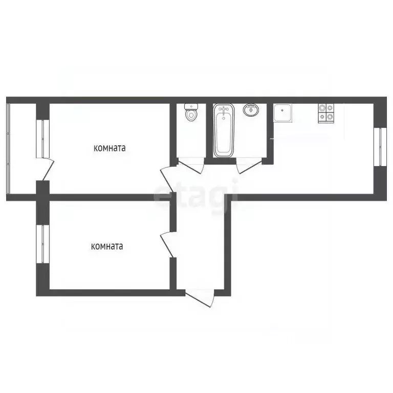 2-к кв. Ямало-Ненецкий АО, Муравленко ул. Муравленко, 39 (51.6 м) - Фото 2