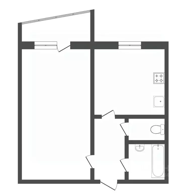 1-к кв. Тюменская область, Тюмень Камчатская ул., 50 (33.0 м) - Фото 2
