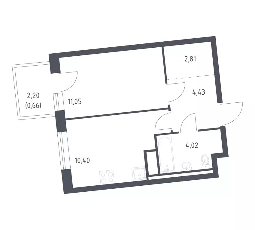 1-комнатная квартира: деревня Лаголово, жилой комплекс Квартал ... - Фото 1