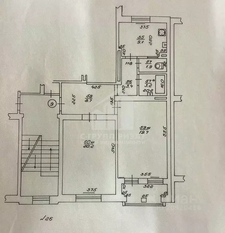 2-к кв. Калининградская область, Калининград Гостиная ул., 26 (66.2 м) - Фото 2