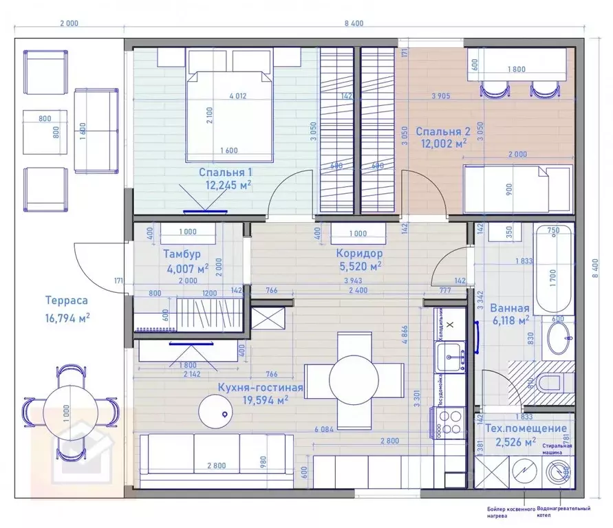 Дом в Севастополь ш. Фиолентовское (87 м) - Фото 2