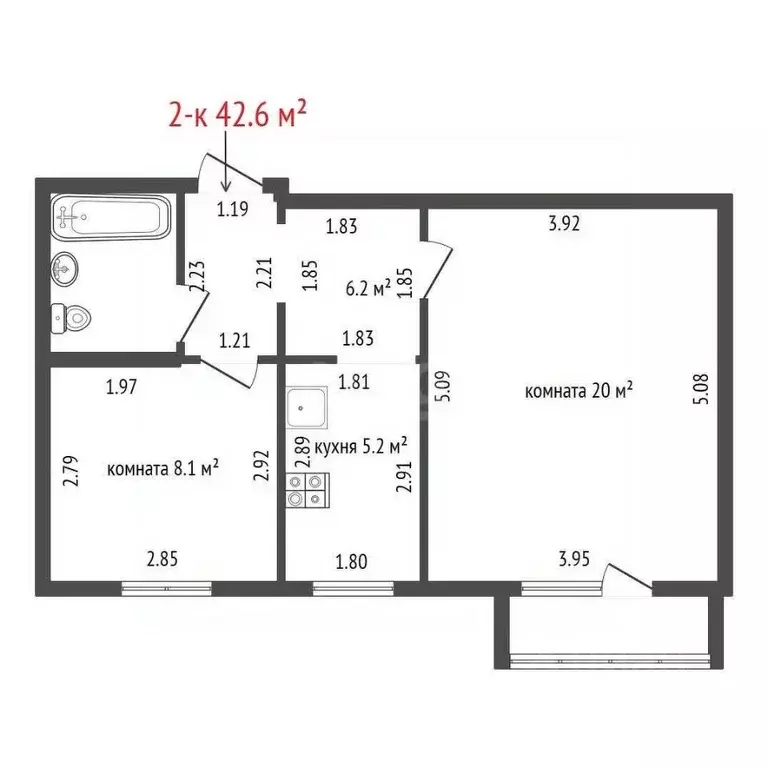 2-к кв. Свердловская область, Екатеринбург ул. Софьи Перовской, 103 ... - Фото 1