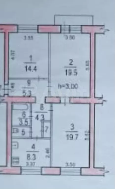 3-к. квартира, 77,1 м, 2/4 эт. - Фото 0