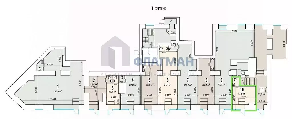Помещение свободного назначения в Москва Ленинский просп., 70/11 (18 ... - Фото 2