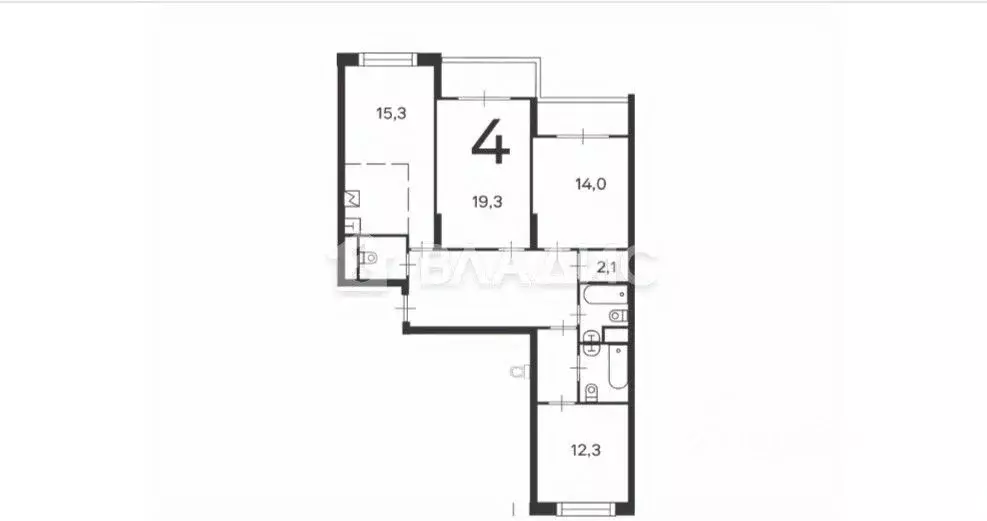 3-к кв. Москва Клинская ул., 2Ак7 (102.2 м) - Фото 1