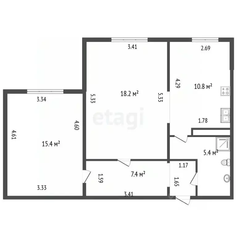 2-к кв. Санкт-Петербург Пулковская ул., 1к2 (58.0 м) - Фото 2