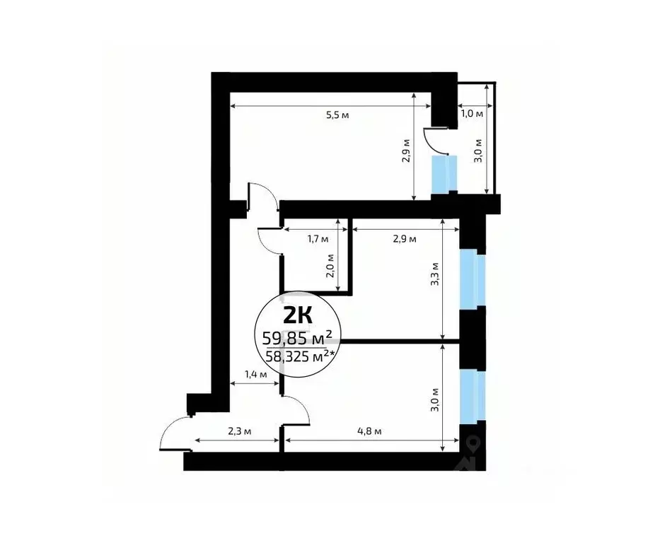 2-к кв. Самарская область, Самара пос. Мехзавод, Новая Самара мкр,  ... - Фото 2