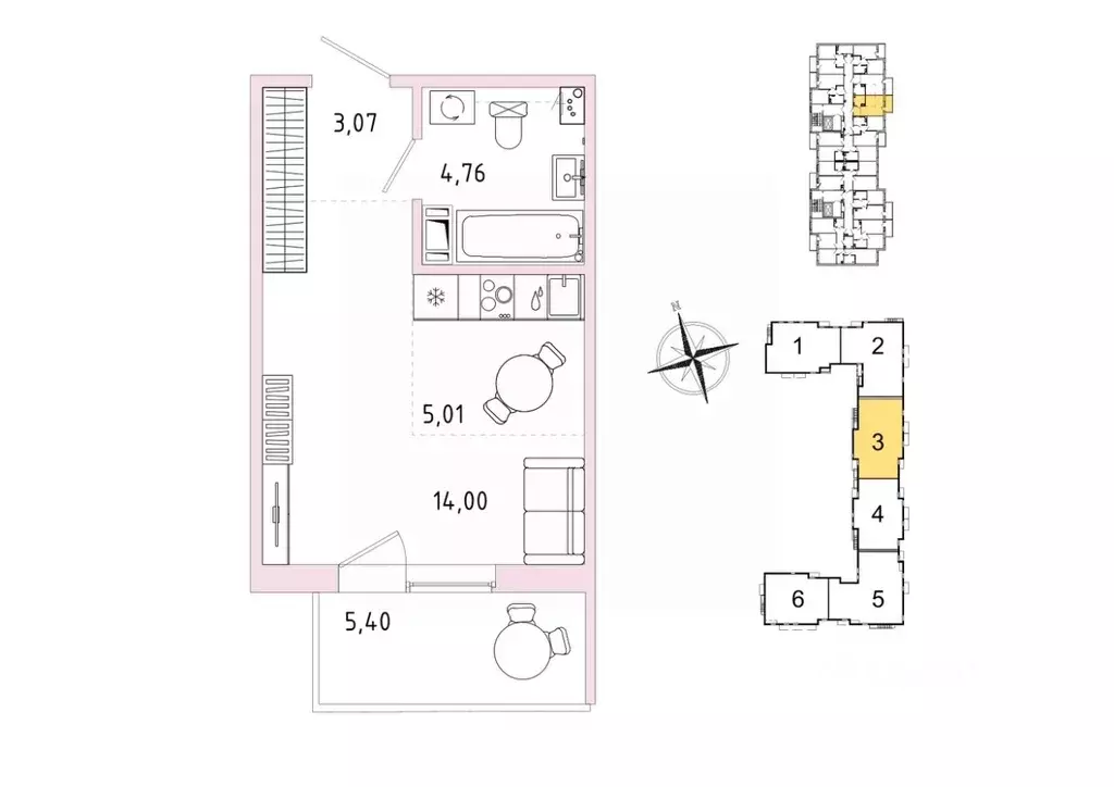 1-к кв. Ленинградская область, Гатчина Въезд мкр,  (28.46 м) - Фото 1