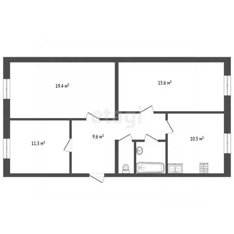 3-к кв. Ямало-Ненецкий АО, Новый Уренгой Сибирская ул., 21А (67.8 м) - Фото 2