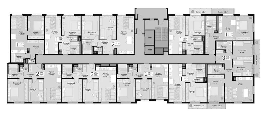 2-к кв. Санкт-Петербург ул. Руднева, 15 (63.6 м) - Фото 2