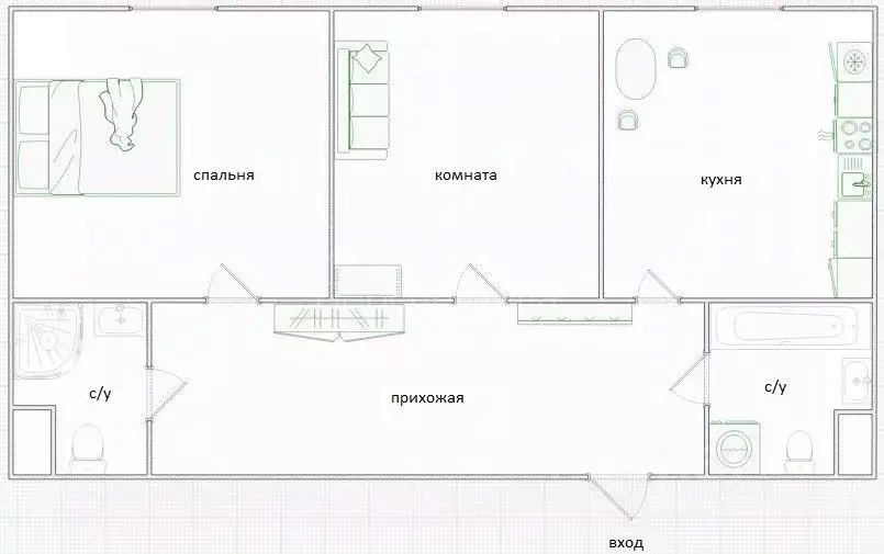 2-к кв. Московская область, Красногорск бул. Павшинский, 7 (69.8 м) - Фото 2