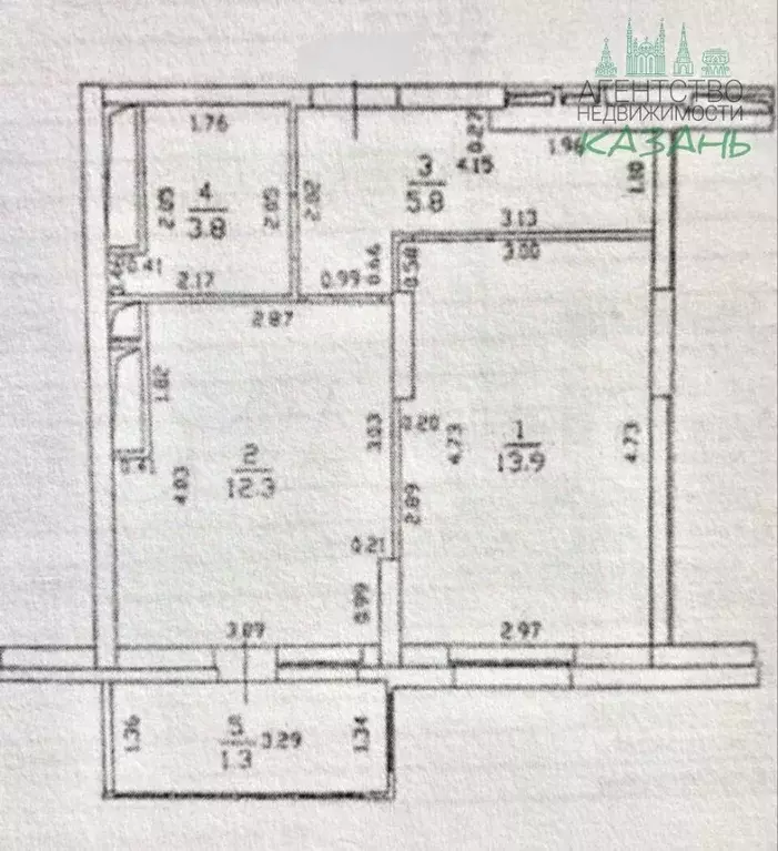 1-к кв. Татарстан, Казань ул. Братьев Батталовых, 20к1 (37.1 м) - Фото 2