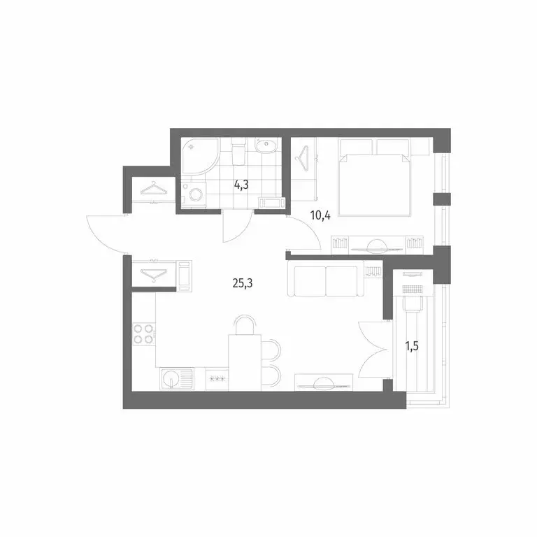 1-комнатная квартира: Новоселье, бульвар Белых Ночей, 3 (41.5 м) - Фото 1