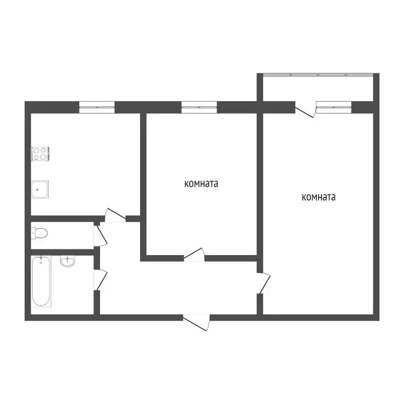 2-комнатная квартира: Тюмень, Широтная улица, 113 (45 м) - Фото 0