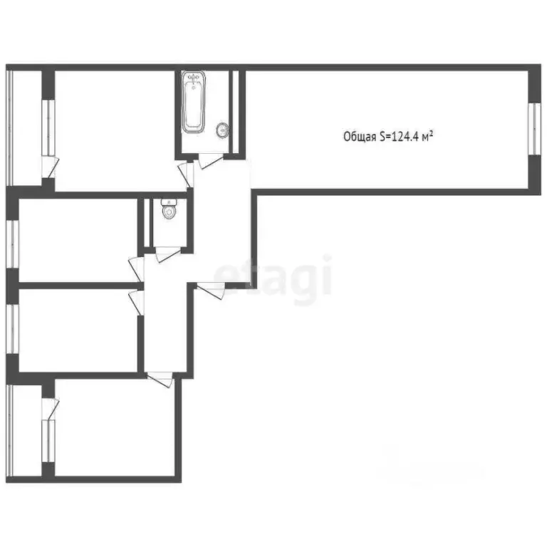 5-к кв. Брянская область, Брянск Московский мкр, 42/3 (124.4 м) - Фото 1