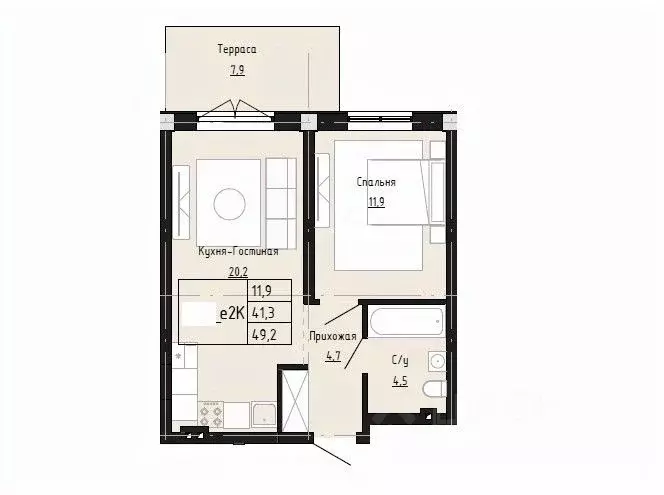 2-к кв. Дагестан, Дербент  (49.2 м) - Фото 1
