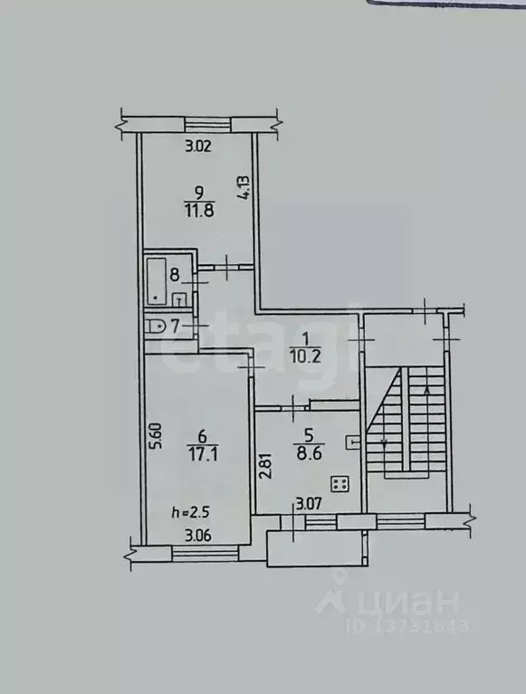 2-к кв. Псковская область, Псков Ротная ул., 33 (52.8 м) - Фото 2