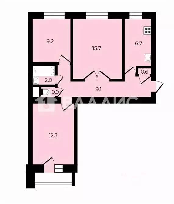 3-к кв. Санкт-Петербург просп. Просвещения, 84К1 (56.5 м) - Фото 2