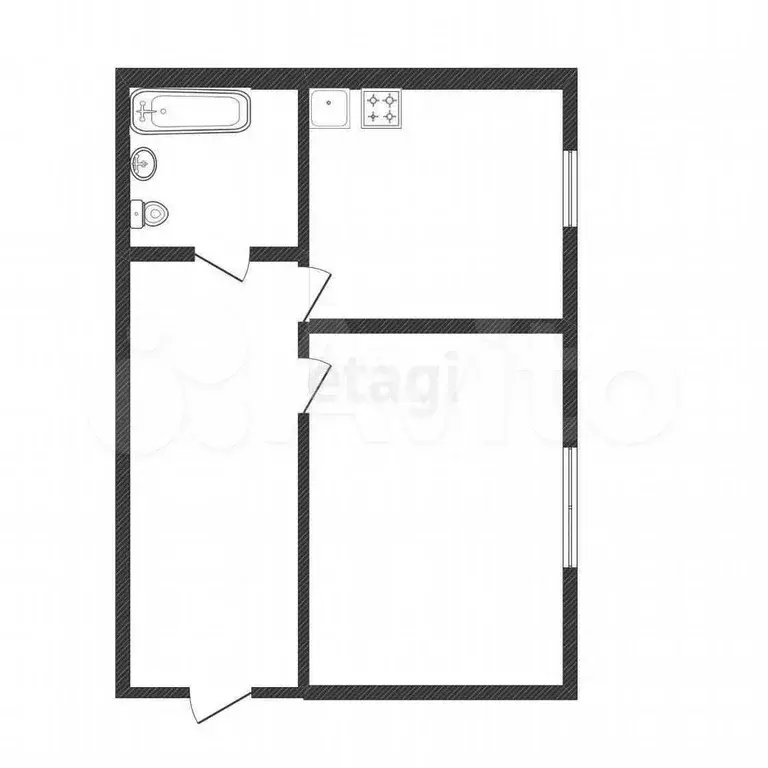 1-к. квартира, 40 м, 2/5 эт. - Фото 0