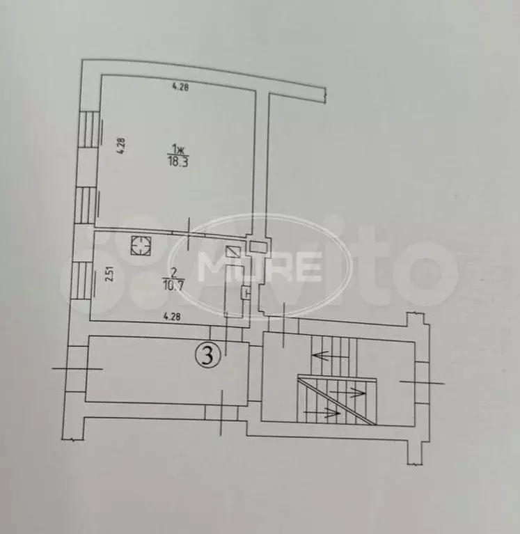 1-к. квартира, 29 м, 1/3 эт. - Фото 0