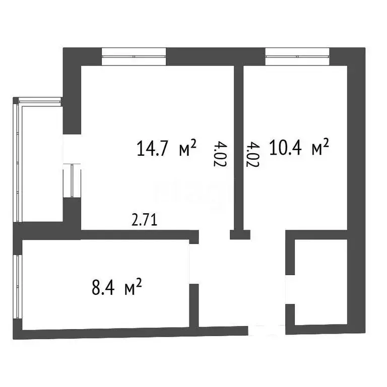 2-комнатная квартира: Воронеж, Ростовская улица, 100БкБ (39 м) - Фото 1