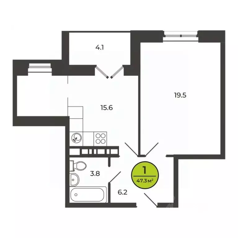 1-к кв. Брянская область, Брянский район, Свенское с/пос, пос. Свень ... - Фото 2