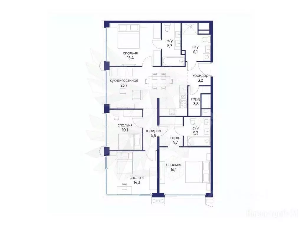 4-к кв. Москва ул. Нижние Мневники, 7 (112.4 м) - Фото 1