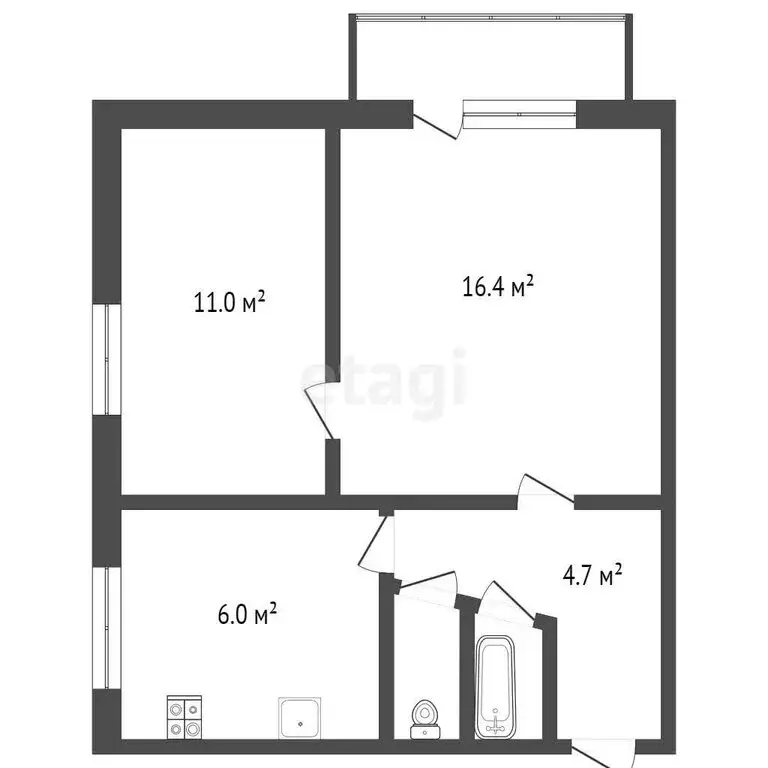 2-комнатная квартира: Кондопога, проспект Калинина, 7 (40.9 м) - Фото 1