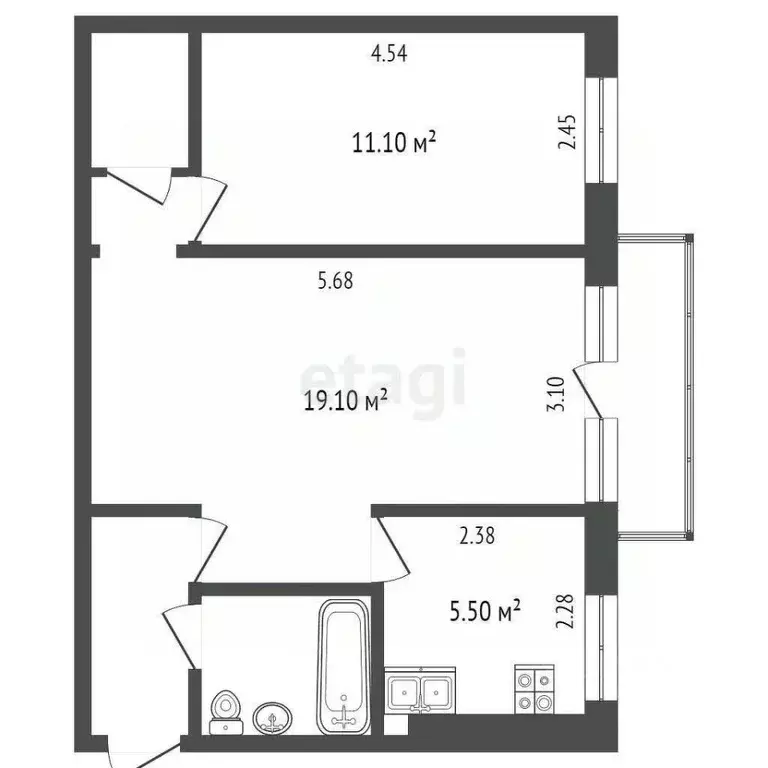 2-к кв. Москва ул. Юных Ленинцев, 79К1 (44.5 м) - Фото 1